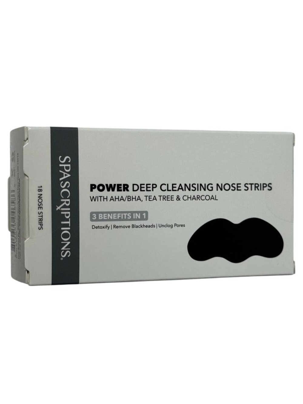 SpaScriptions Power Deep Cleansing Nose Strips Tea Tree Charcoal 18 Ct